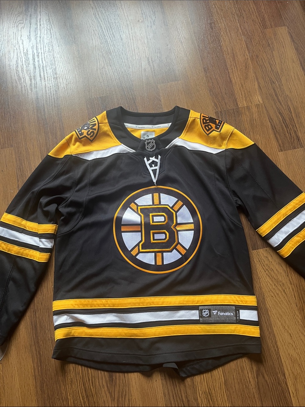Fanatics Boston Bruins Black and Gold Hockey Jersey